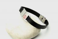 Medical Alert Genuine Flat Leather Bracelet - Customise