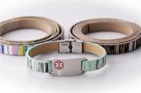 Medical Alert Colourful Flat Leather Bracelet - Customise