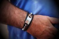 Medical Alert ID Tag Wrap Around Leather Bracelet