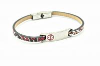 Medical Alert Ethnic Leather Bracelet