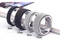 Mesh Ring Black or Silver Stainless Steel - Unisex