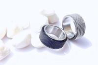 Mesh Ring Black or Silver Stainless Steel - Unisex