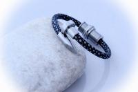 Nail and Spiral Screw Bracelet with Stingray Leather