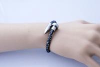 Nail and Spiral Screw Bracelet with Stingray Leather