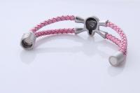 Pink Leather Skull Pirate Double Layer Bracelet - Customisable!