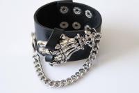 Punk Skeleton Hand Leather Bracelet