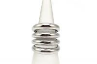 Wide Punk Style Statement Ring - Stainless Steel
