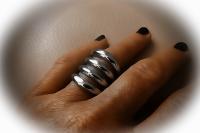  Wide Punk Style Statement Ring - Stainless Steel 