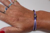 Chic Purple & Black Stainless Steel Bracelet - Customise Length & Colour