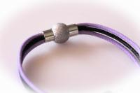Chic Purple & Black Stainless Steel Bracelet - Customise Length & Colour