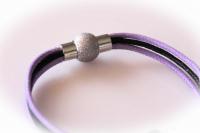 Chic Purple & Black Stainless Steel  Bracelet - Customise Length & Colour