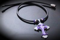 Colourful Enamel Cross Leather Choker - Customisable!