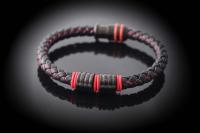 Raging Red Contemporary Cutting Edge Leather Bracelet - Customise!