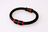 Raging Red Contemporary Cutting Edge Leather Bracelet - Customise!