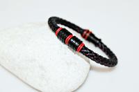 Raging Red Contemporary Cutting Edge Leather Bracelet - Customise!