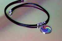 Circular Rainbow Flag Stainless Steel and Leather Choker - Customisable!