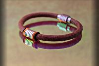 Rustic Brown Leather and Steel Bracelet - Build Your Own Bracelet!