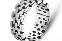 Adjustable Ring - Geometric Wall Design - Stainless Steel