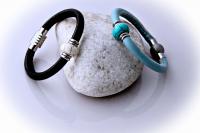 Sheepskin Leather & Stone Bracelet