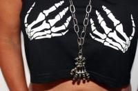 Vintage Punk Skull Hand Necklace