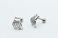 Skeleton Hand Tragus / Cartilage Barbell Stud Earring