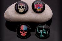 Skull -  Glass Badges - Choice of 4