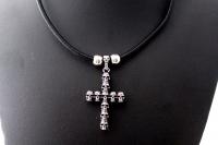 Vintage Skull and Cross Leather Choker