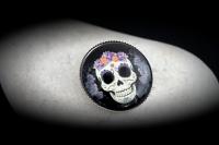 Skull Glass Pin Badge
