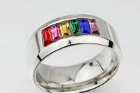 Unisex Rainbow Ring in Titanium Steel
