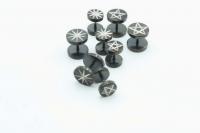 Black Fake Ear Plugs Star Designs