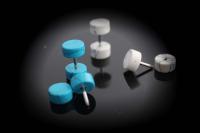 Fake Ear Plug Stretcher In Stone - Blue or White