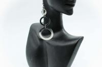 Stainless Steel Triple Circle Dangle Earrings