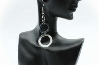 Stainless Steel Triple Circle Dangle Earrings