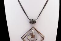 Unique Square Triangle Crystal Necklace
