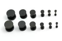 Black Fake Ear Plugs - Stainless Steel & Choice of Size!