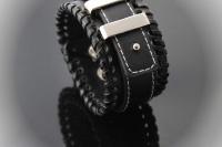 Vintage Punk Wide Cuff Double Bar Adjustable Leather Bracelet