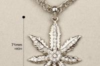 Marijuana Weed Leaf Pendant - Hip Hop Iced Out Style