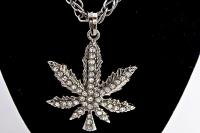 Marijuana Weed Leaf Pendant - Hip Hop Iced Out Style