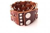 Vintage Punk Wide Cuff "PaperClip" Adjustable Leather Bracelet
