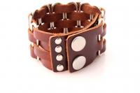 Vintage Punk Wide Cuff "PaperClip" Adjustable Leather Bracelet 