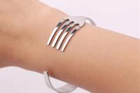 Fork Bangle in Black or Silver