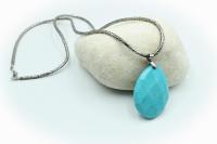 Turquoise Blue Stone Statement Pendant