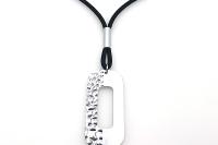 Rubber Bubble Rectangle Long Necklace