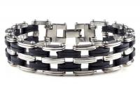 Stainless Steel & Silicone  5 Tier Bracelet