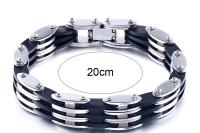 Steel and Silicone Slat Bracelet