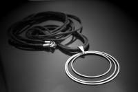 Multi Circle Strand Statement Necklace in Stainless Steel