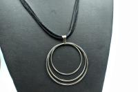 Multi Circle Strand Statement Necklace in Stainless Steel 