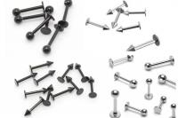 Labrets - Black And Silver Spikes and Ball