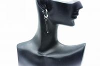 Clip On Dangle Drop Earrings Tassel & Bar Design