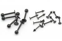 Labrets - Black And Silver Spikes and Ball